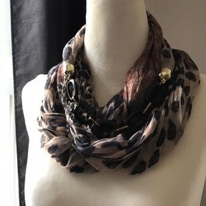 Infinity scarf with an attached necklace!